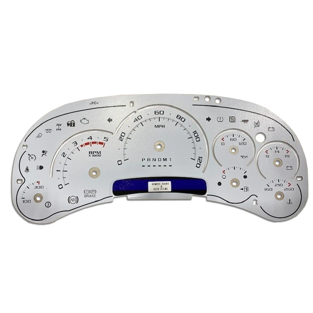 2006 GM & Chevy Diesel Instrument Cluster White Face (Applique)