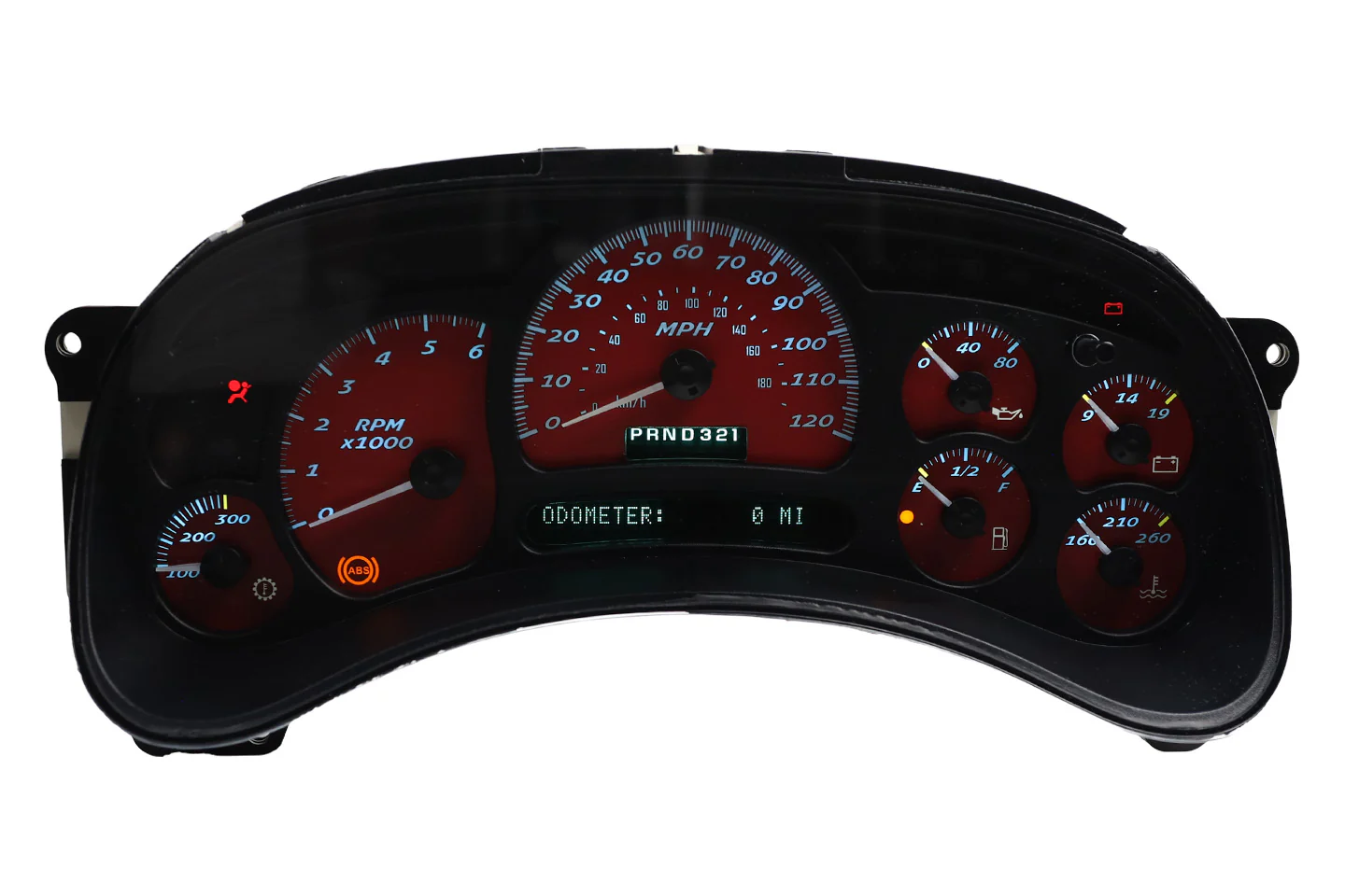 Apex Red Custom Instrument Cluster Replacement - 2003-2006 Chevy Silverado - Image 2